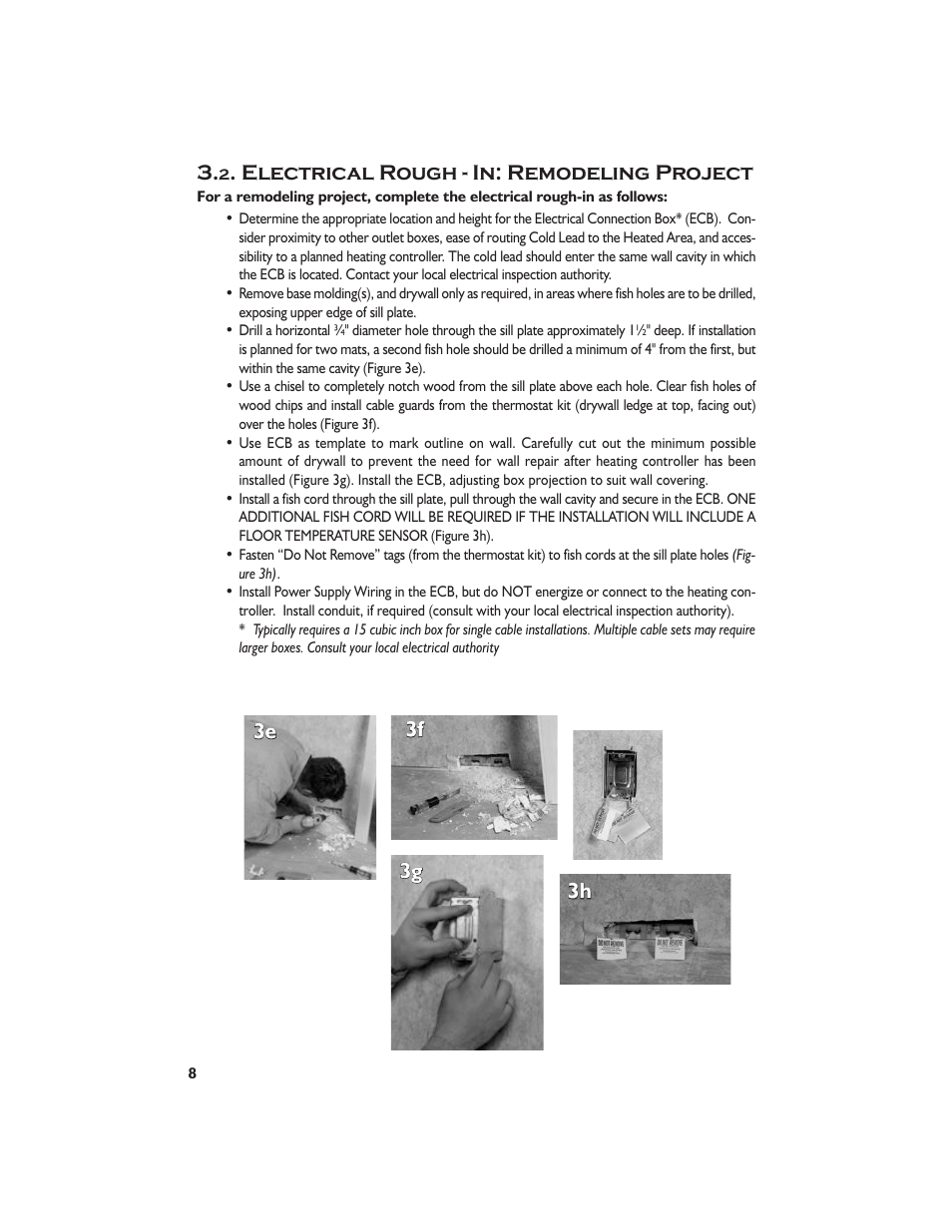 Electrical rough - in: remodeling project, 3e 3f 3g 3h | Jacuzzi Dome For Shower Surround System None User Manual | Page 10 / 22