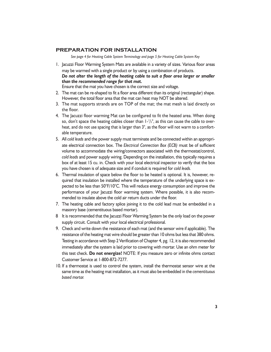 Preparation for installation | Jacuzzi Dome For Shower Surround System None User Manual | Page 5 / 22