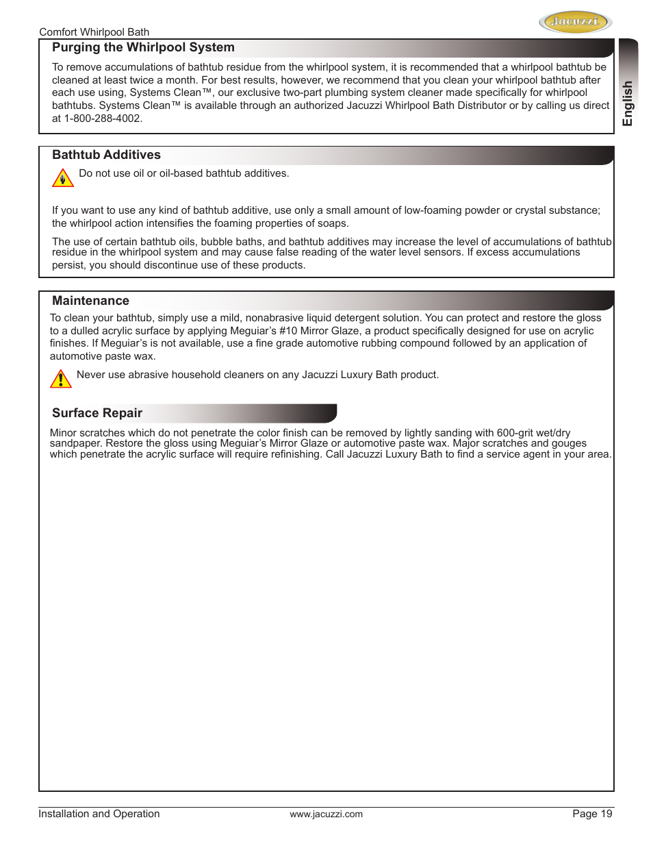 Jacuzzi HE97000 User Manual | Page 19 / 90