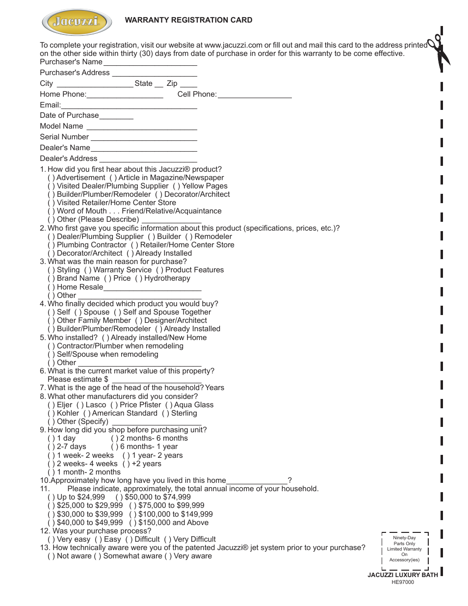 Jacuzzi HE97000 User Manual | Page 38 / 90