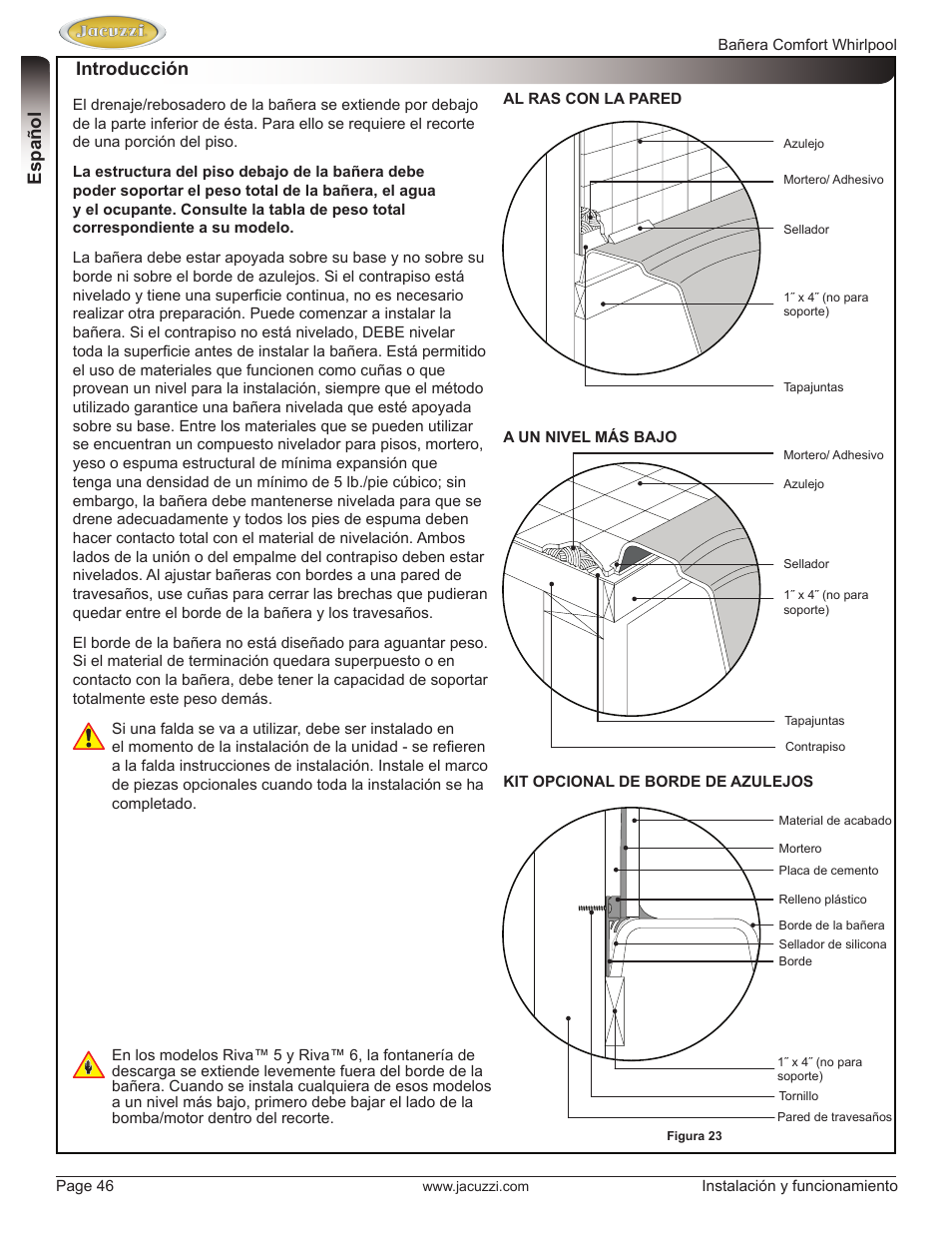 Englishespañol introducción | Jacuzzi HE97000 User Manual | Page 46 / 90