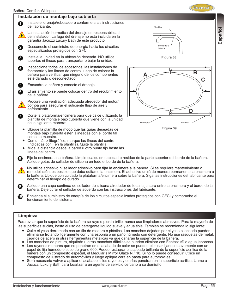 Ab c d | Jacuzzi HE97000 User Manual | Page 55 / 90