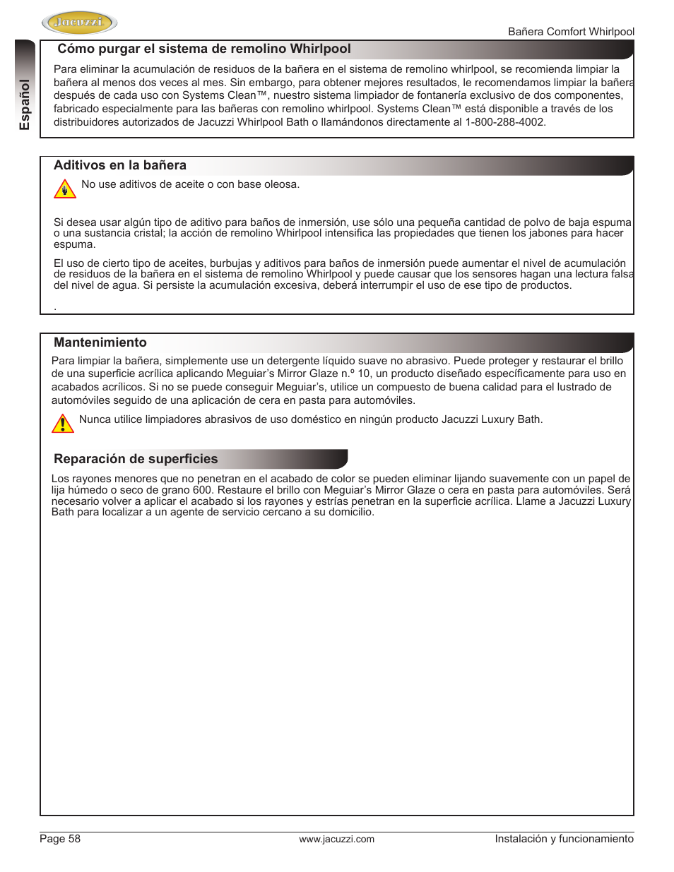 Jacuzzi HE97000 User Manual | Page 58 / 90