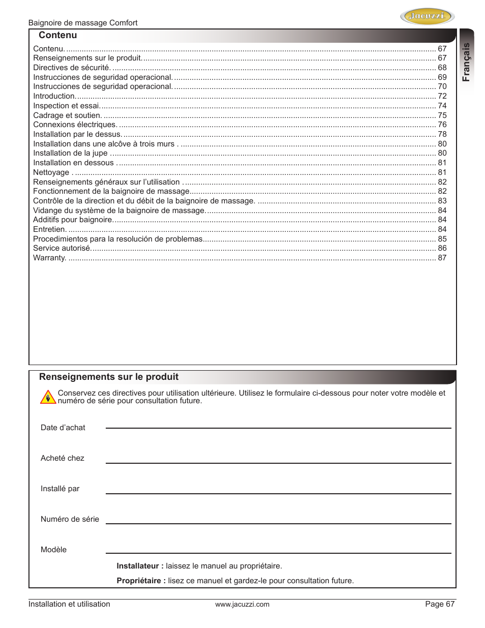 Jacuzzi HE97000 User Manual | Page 67 / 90