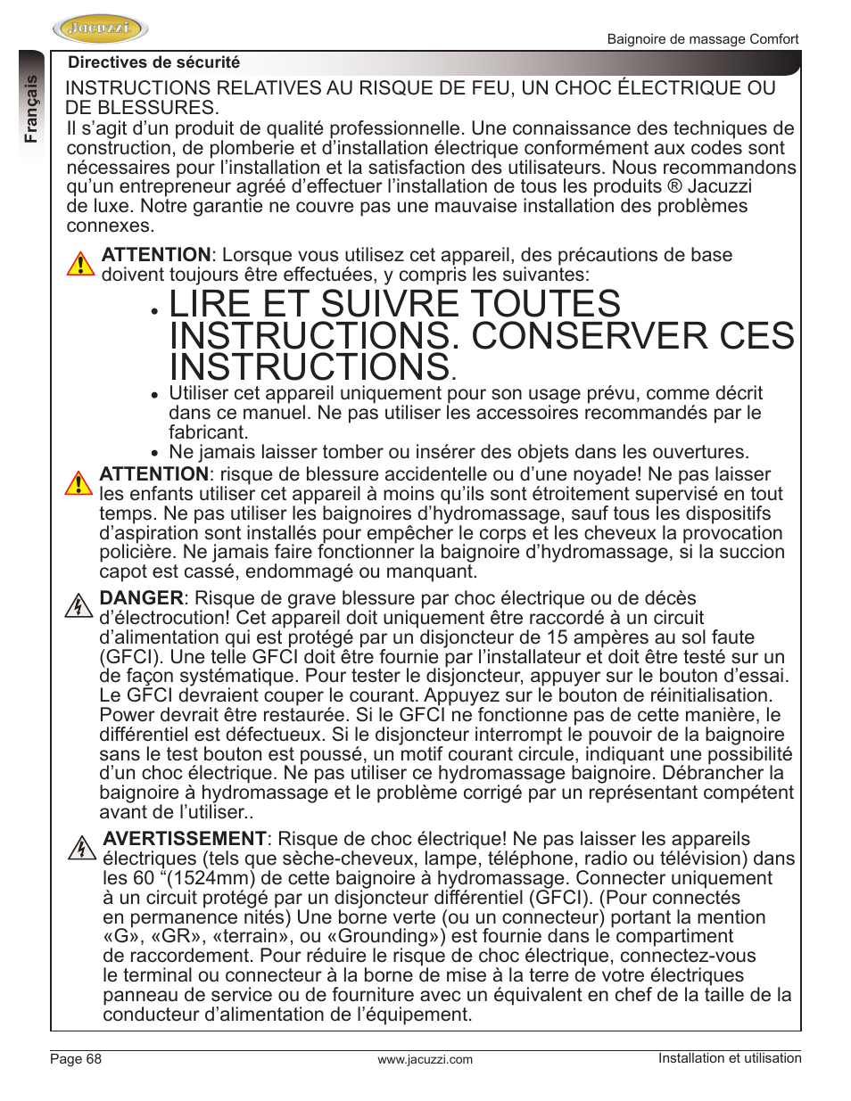 Jacuzzi HE97000 User Manual | Page 68 / 90