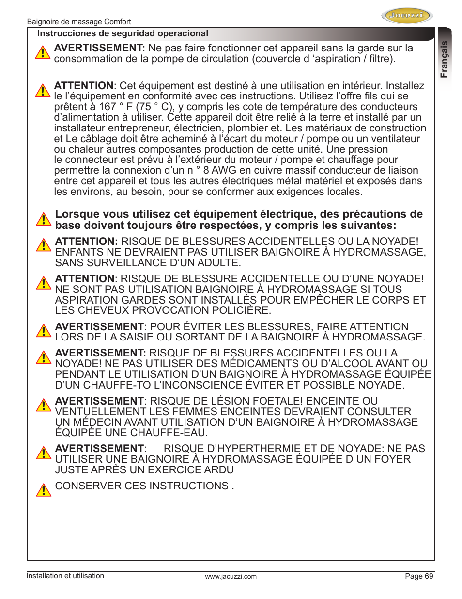 Jacuzzi HE97000 User Manual | Page 69 / 90