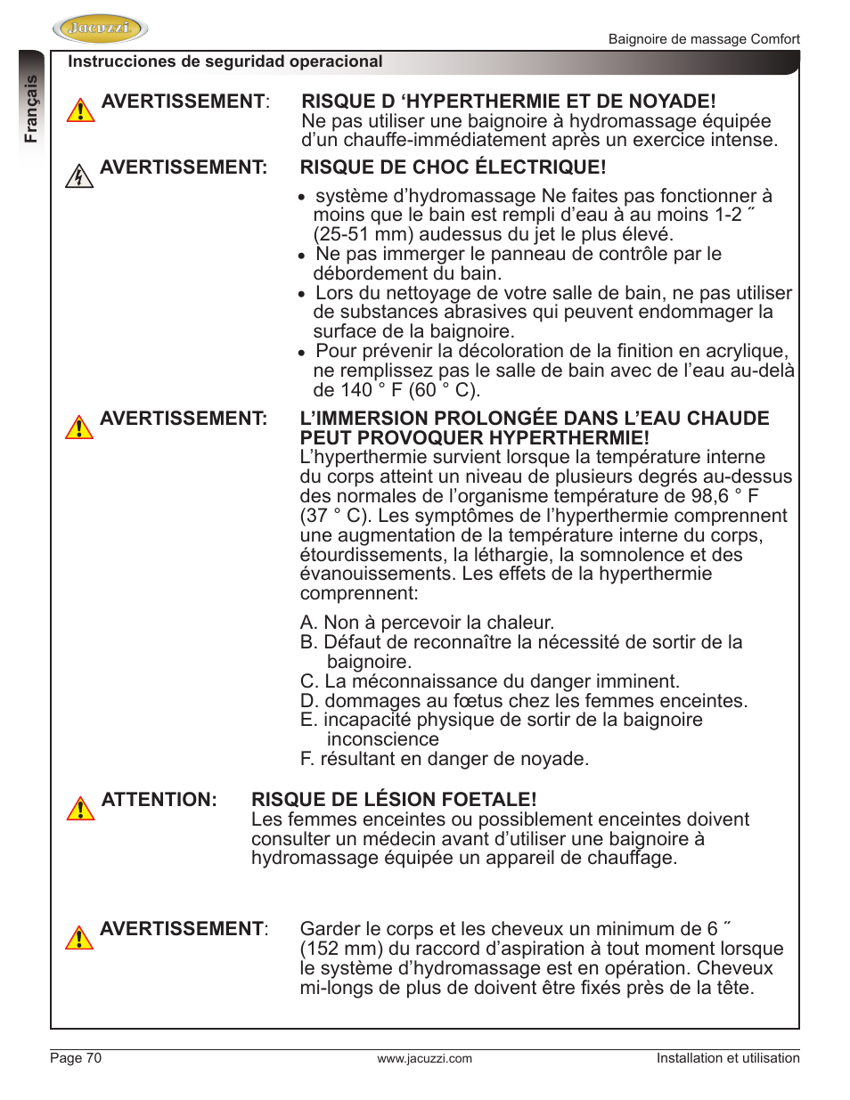 Jacuzzi HE97000 User Manual | Page 70 / 90