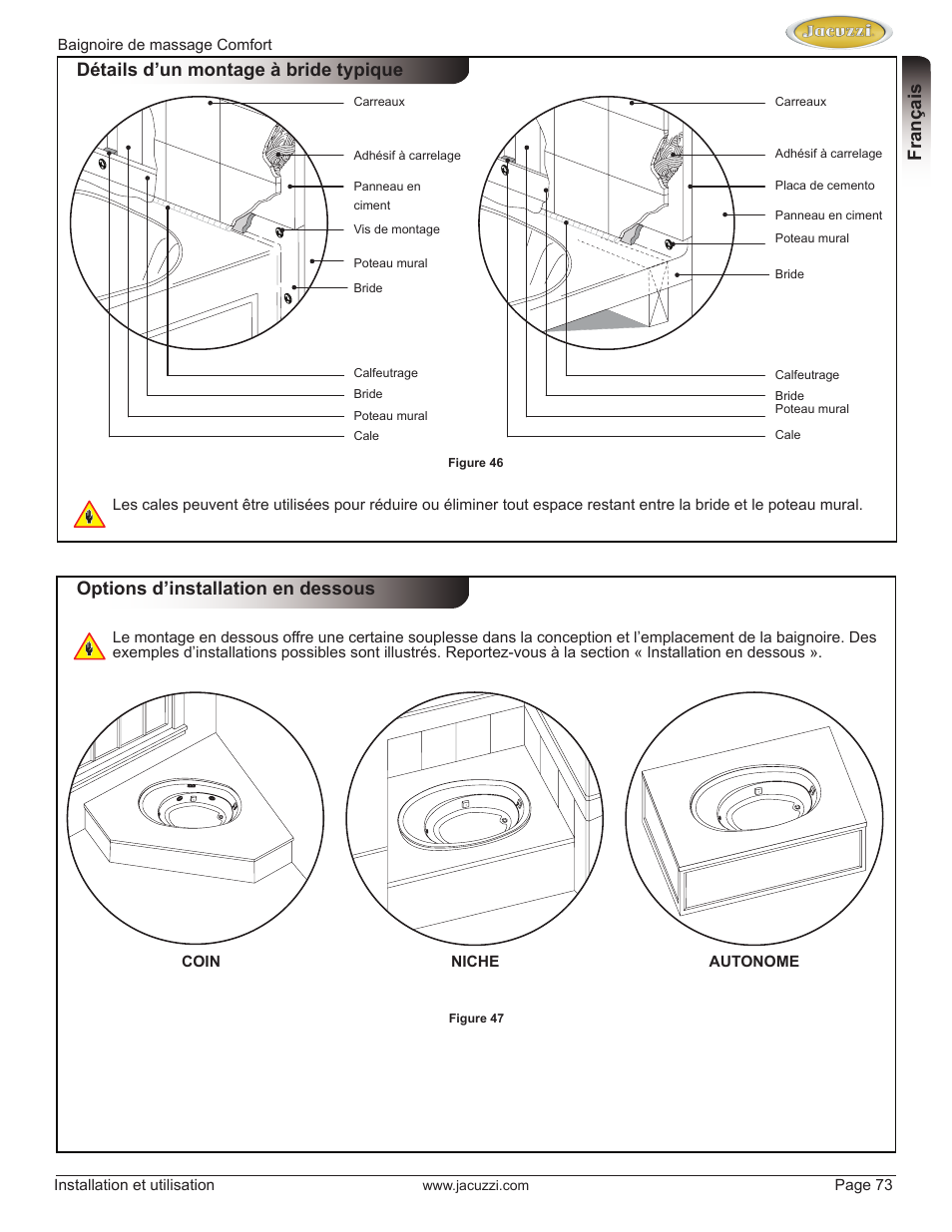 English français | Jacuzzi HE97000 User Manual | Page 73 / 90