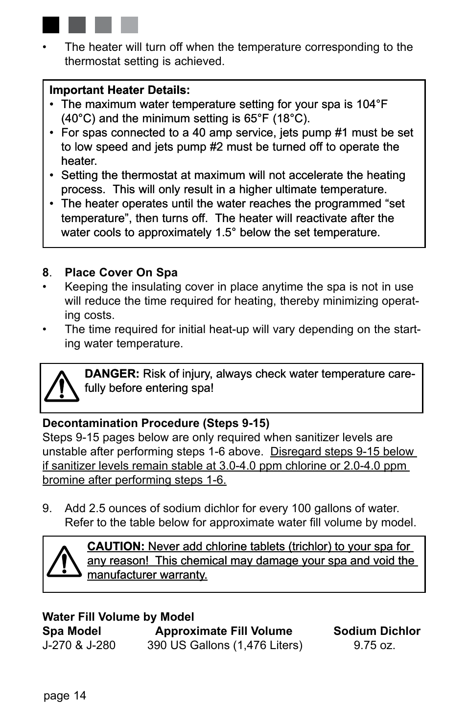 Jacuzzi J-280 User Manual | Page 18 / 52