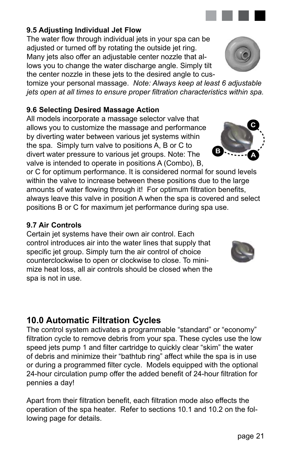 0 automatic filtration cycles | Jacuzzi J-280 User Manual | Page 25 / 52