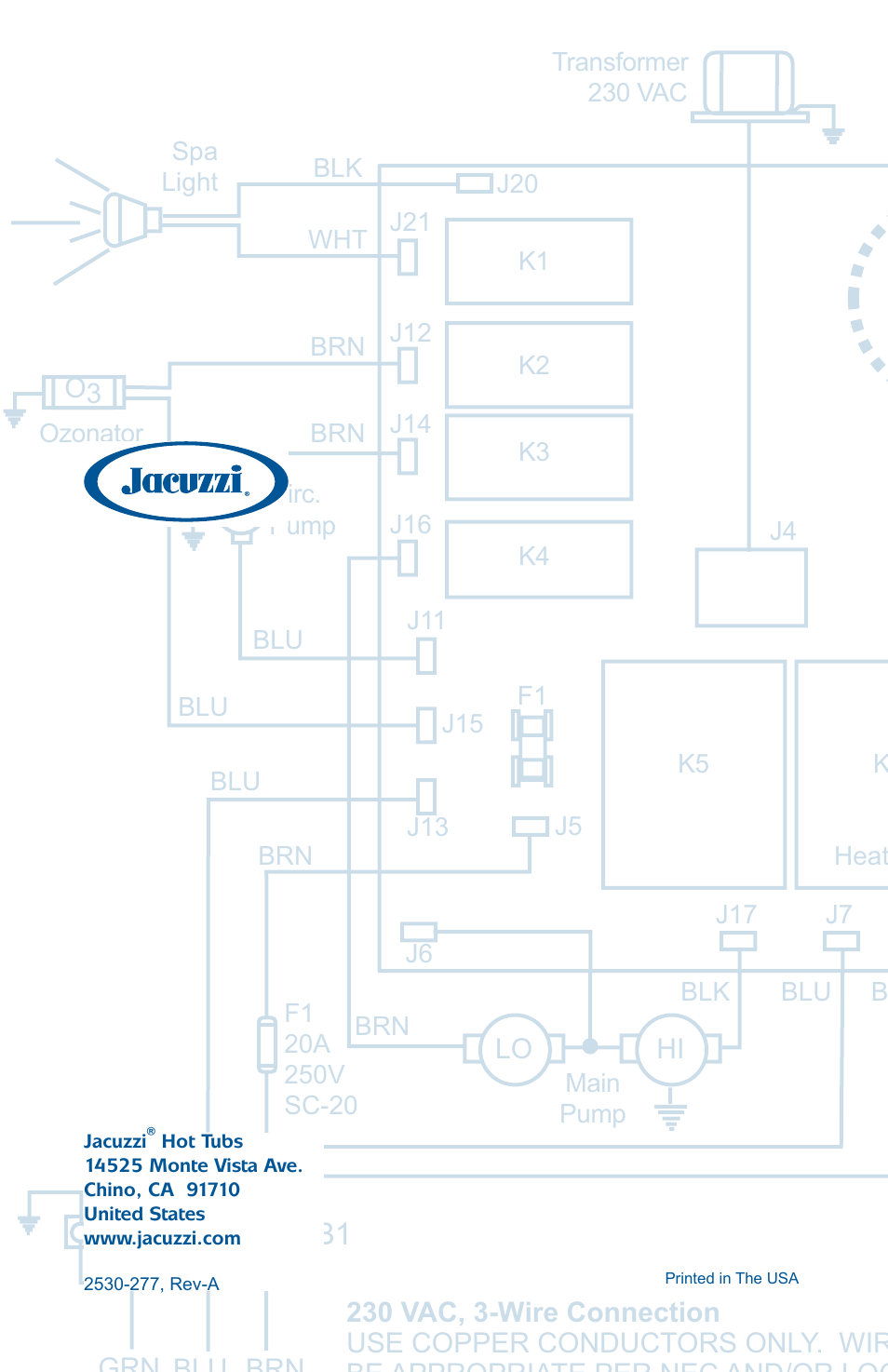 Rear cover/company address | Jacuzzi J-280 User Manual | Page 52 / 52