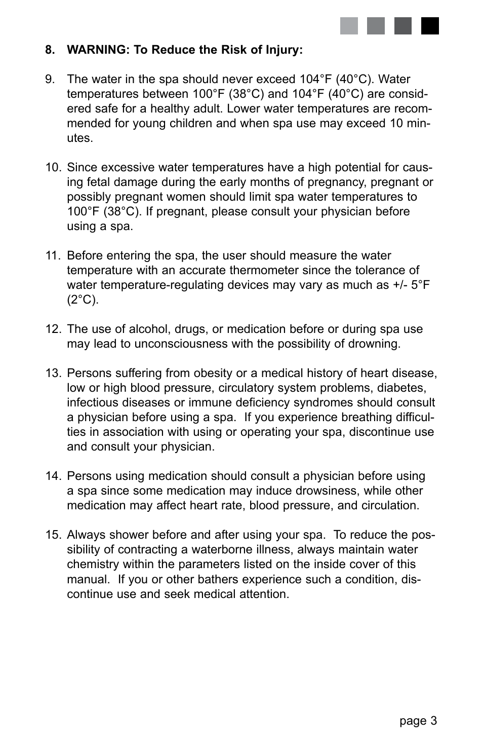 Jacuzzi J-280 User Manual | Page 7 / 52
