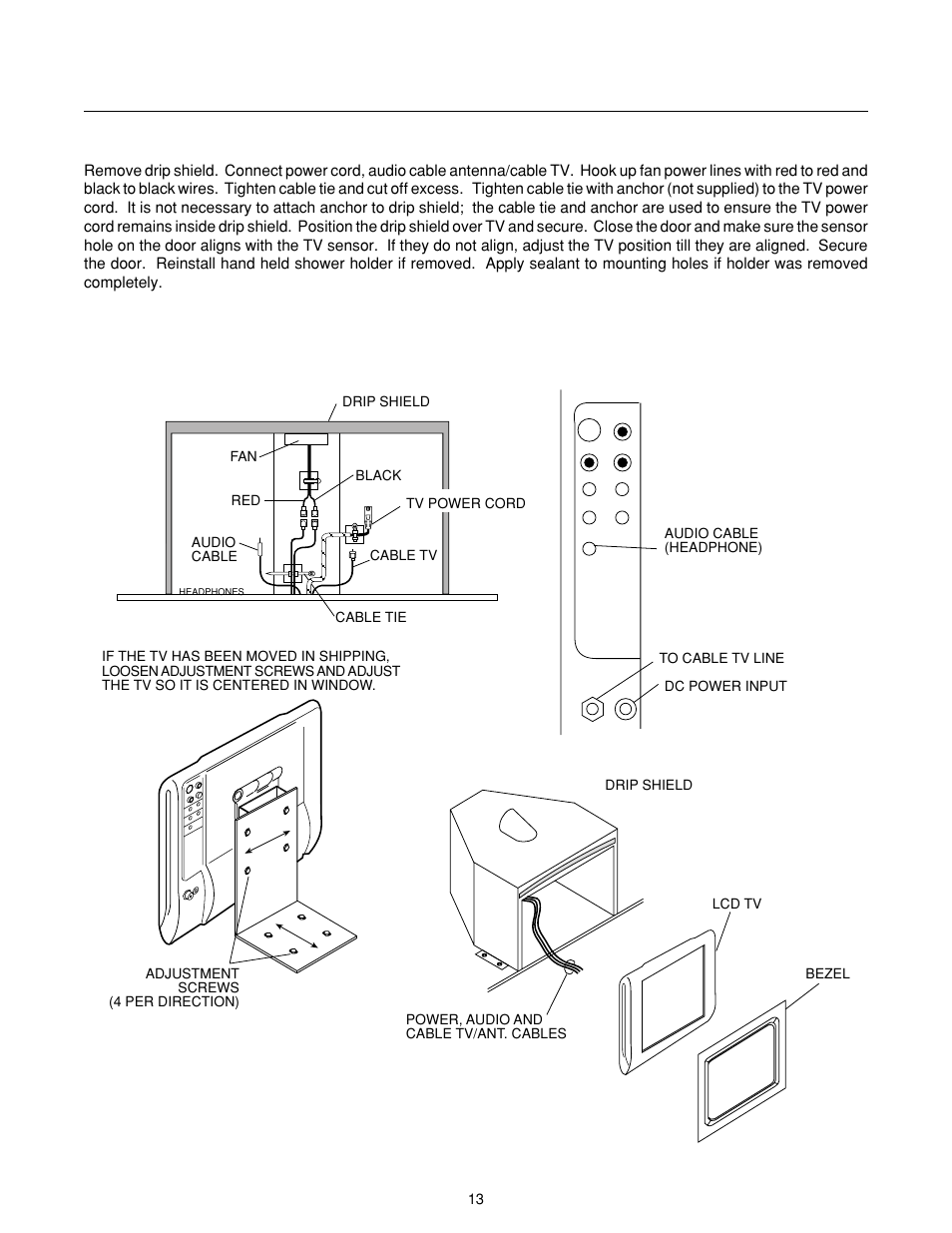 J-allure, Tv installation | Jacuzzi J-ALLURELuxury Bathing and Entertainment System User Manual | Page 15 / 32