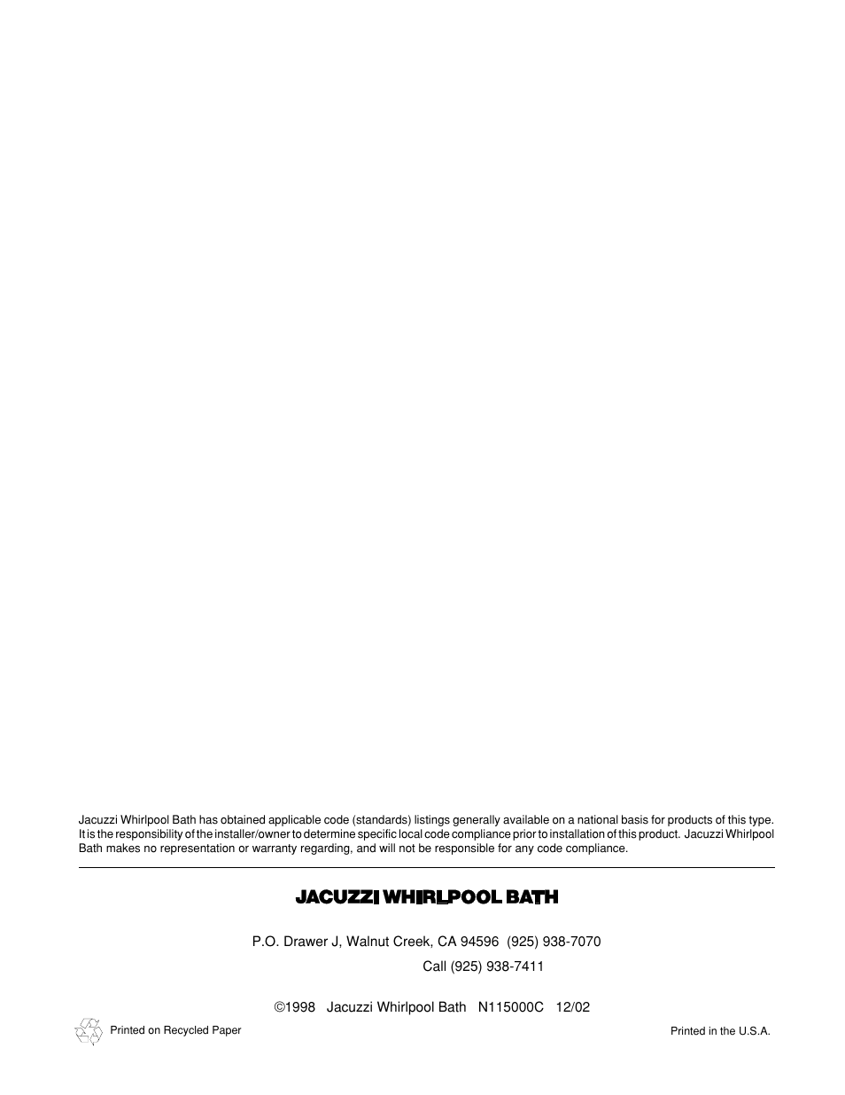 Jacuzzi J-ALLURELuxury Bathing and Entertainment System User Manual | Page 29 / 32