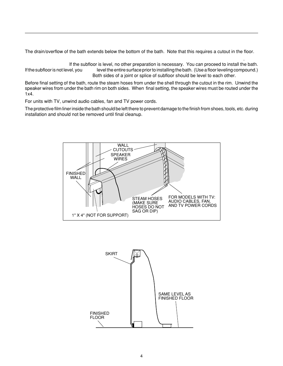 J-allure, Framing and support | Jacuzzi J-ALLURELuxury Bathing and Entertainment System User Manual | Page 6 / 32