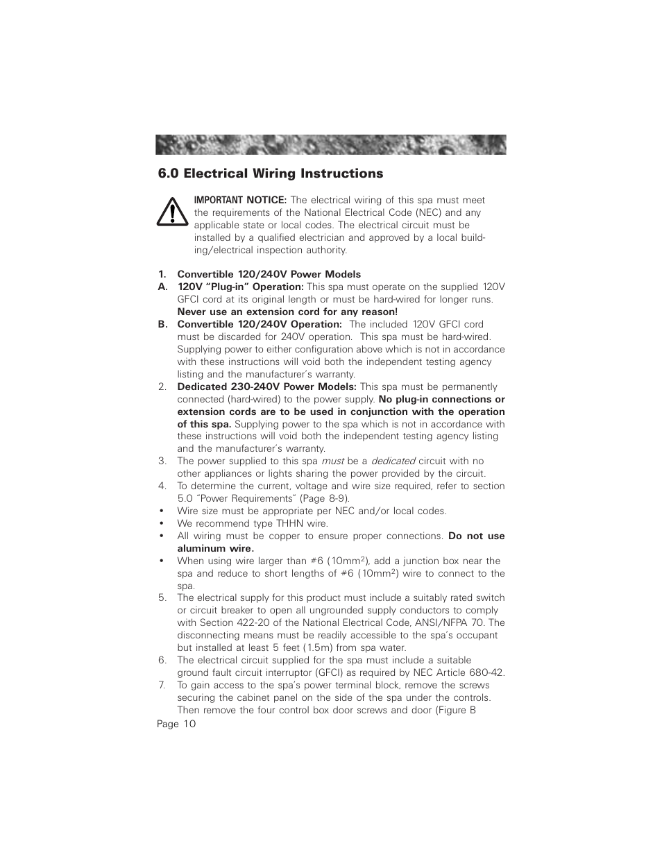 0 electrical wiring instructions | Jacuzzi 2003+ User Manual | Page 14 / 50