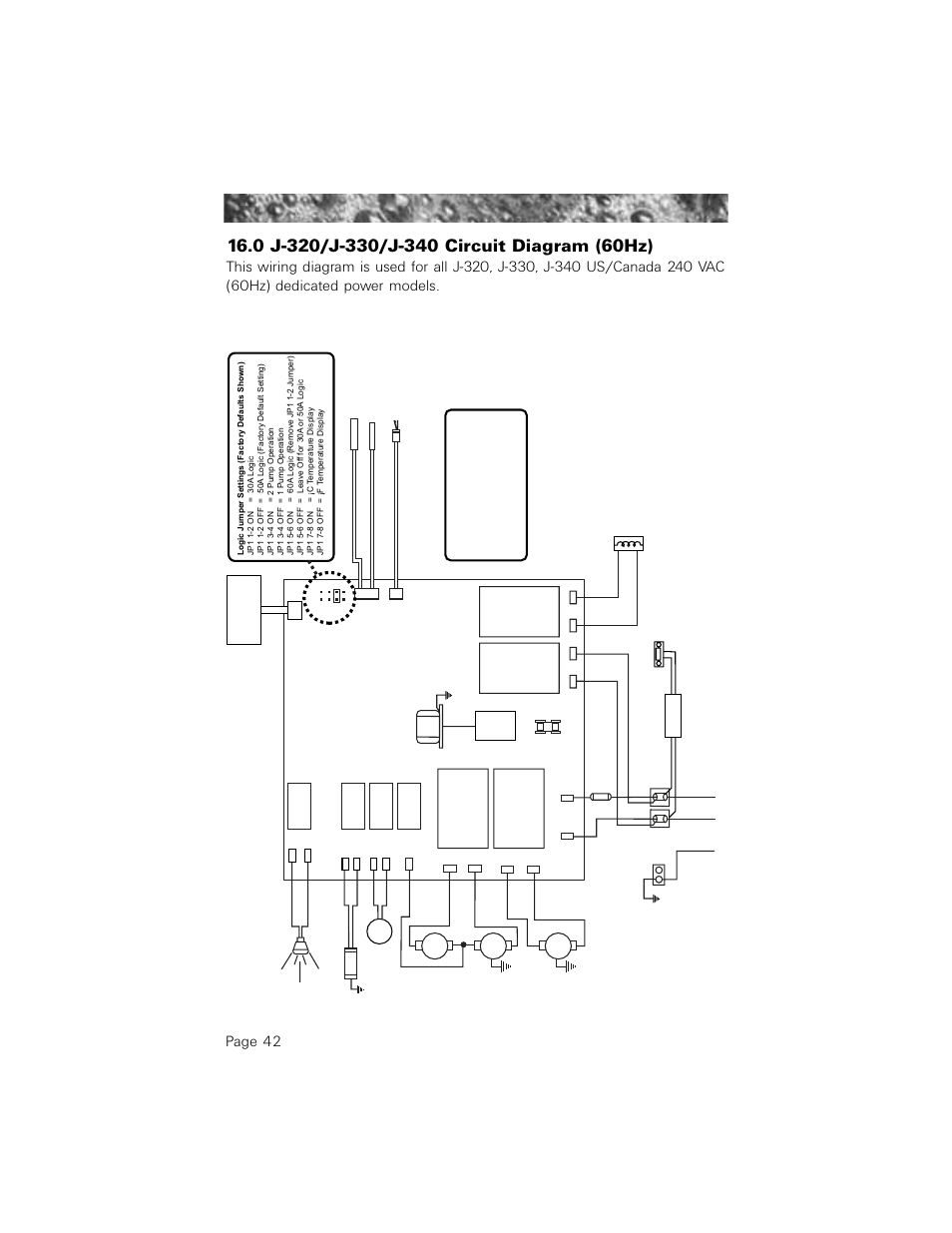 0 j-320/j-330/j-340 circuit diagram (60hz), Page 42 | Jacuzzi 2003+ User Manual | Page 46 / 50