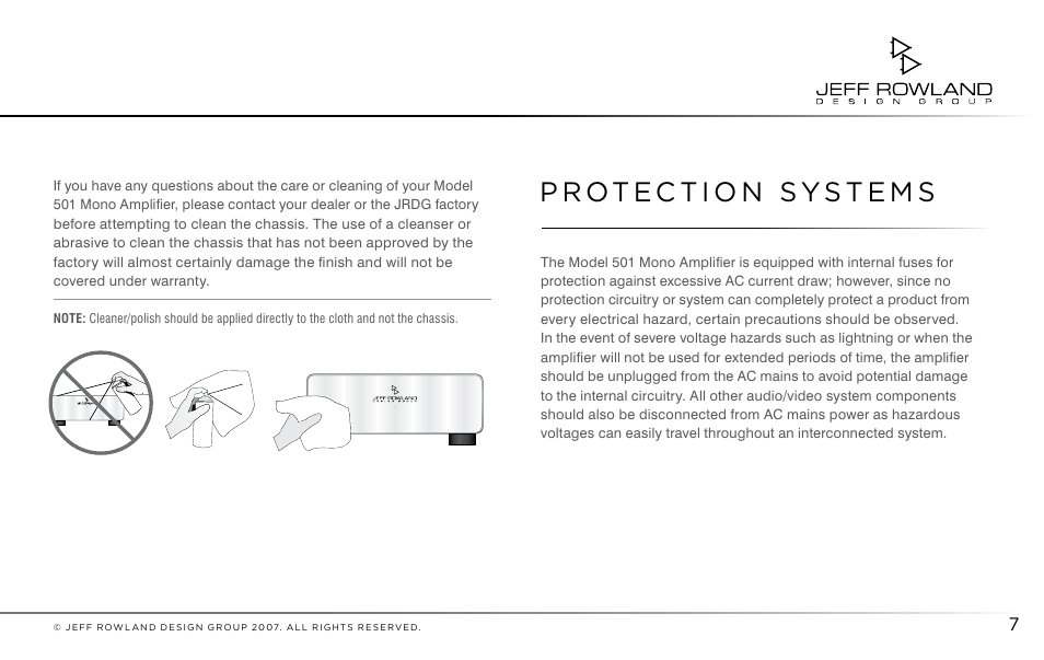 Jeff Rowland Design Group 501 User Manual | Page 8 / 17