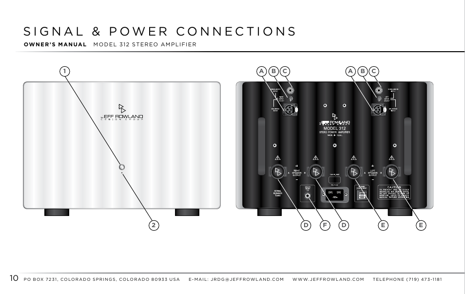 Jeff Rowland Design Group 312 User Manual | Page 11 / 18