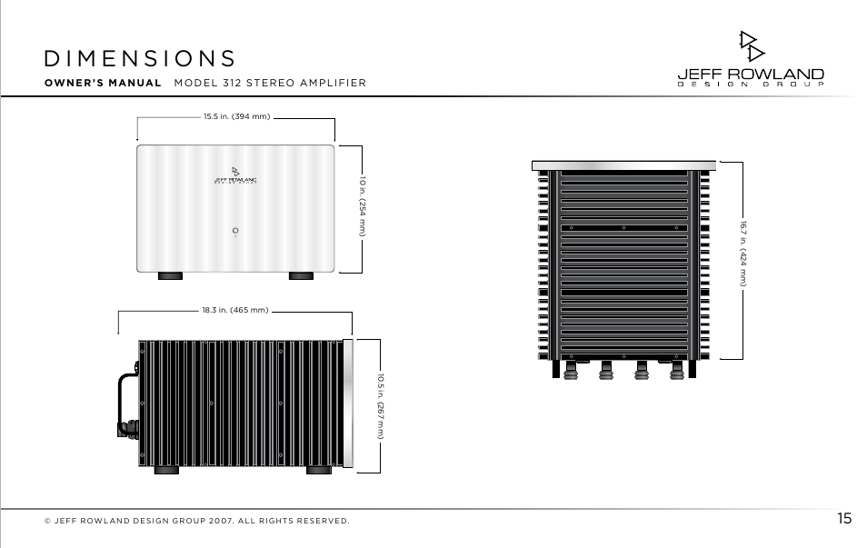 Jeff Rowland Design Group 312 User Manual | Page 16 / 18