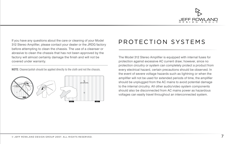 Jeff Rowland Design Group 312 User Manual | Page 8 / 18