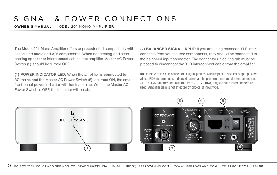 Jeff Rowland Design Group 201 User Manual | Page 11 / 17
