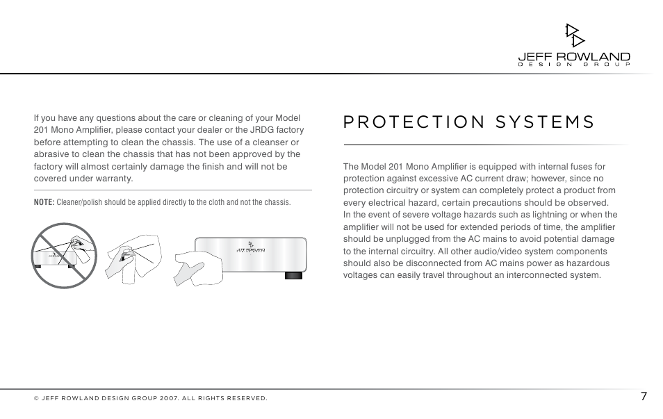 Jeff Rowland Design Group 201 User Manual | Page 8 / 17