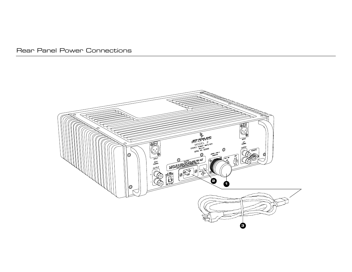 Rear panel power connections | Jeff Rowland Design Group Model 2 User Manual | Page 9 / 17