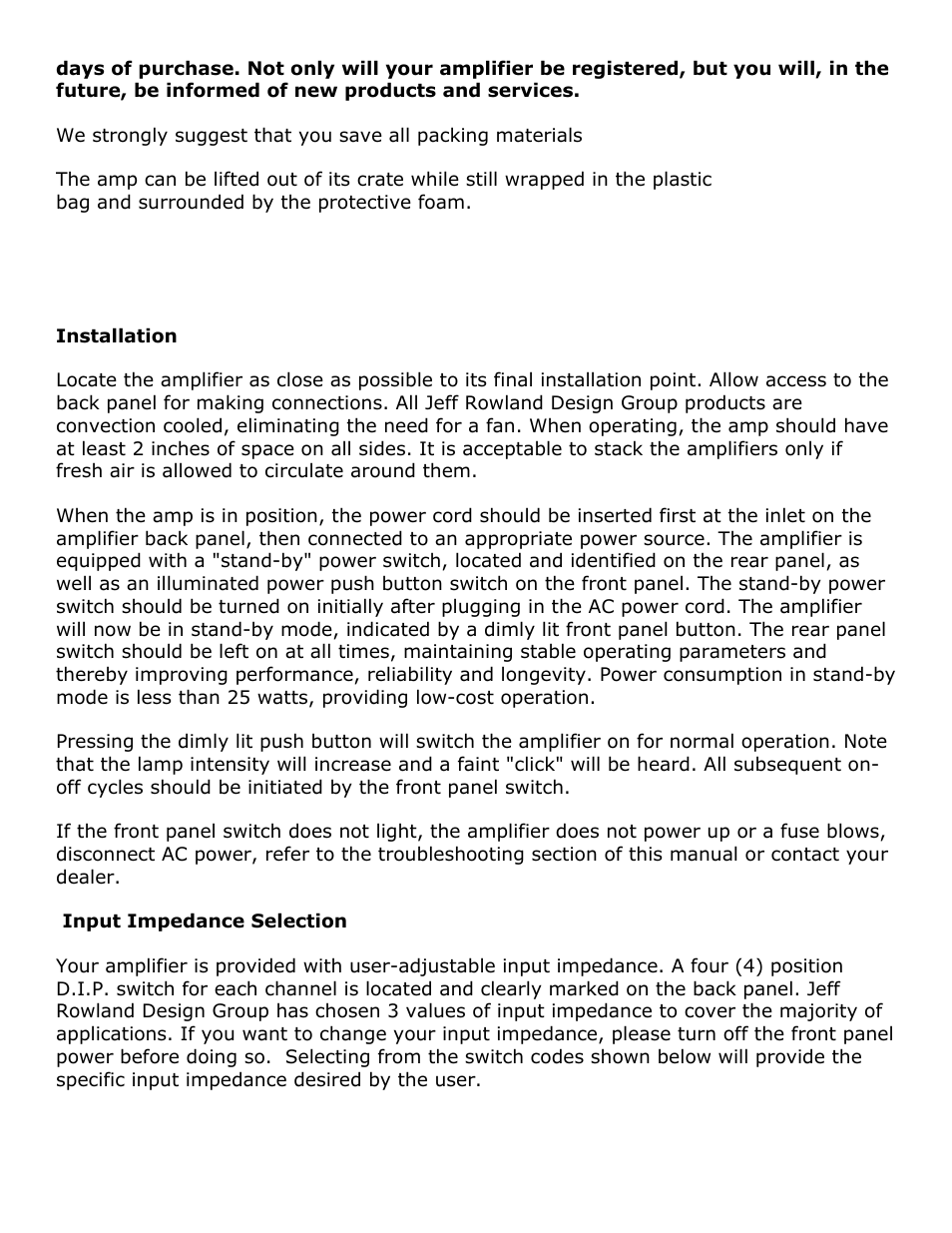 Jeff Rowland Design Group 1 User Manual | Page 3 / 6