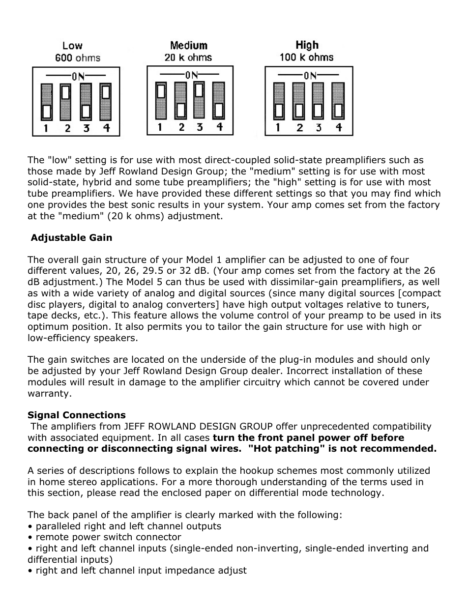 Jeff Rowland Design Group 1 User Manual | Page 4 / 6