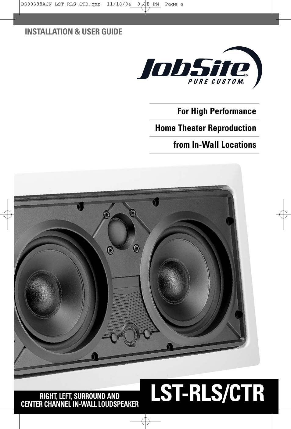 JobSite Systems LST-RLS User Manual | 12 pages