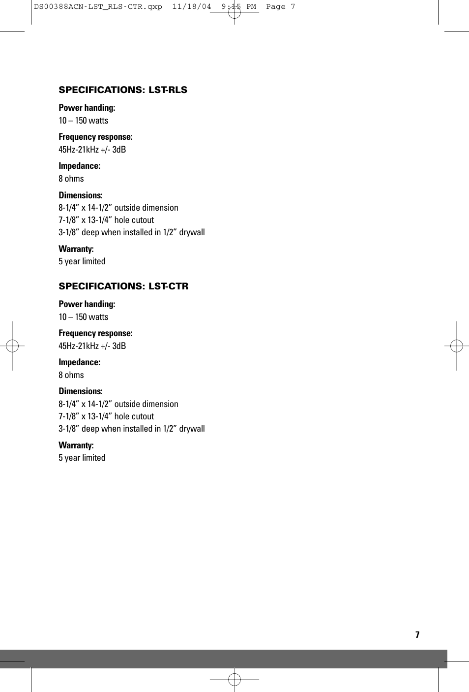 JobSite Systems LST-RLS User Manual | Page 9 / 12