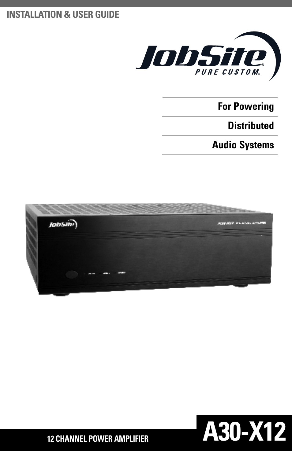 JobSite Systems A30-X12 User Manual | 16 pages