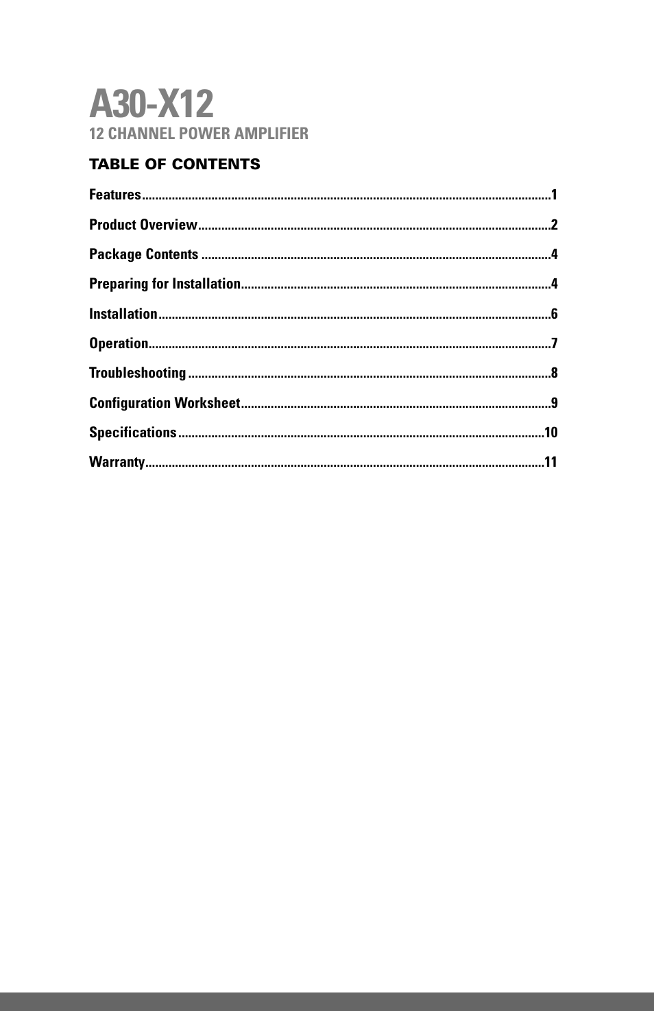 A30-x12 | JobSite Systems A30-X12 User Manual | Page 2 / 16