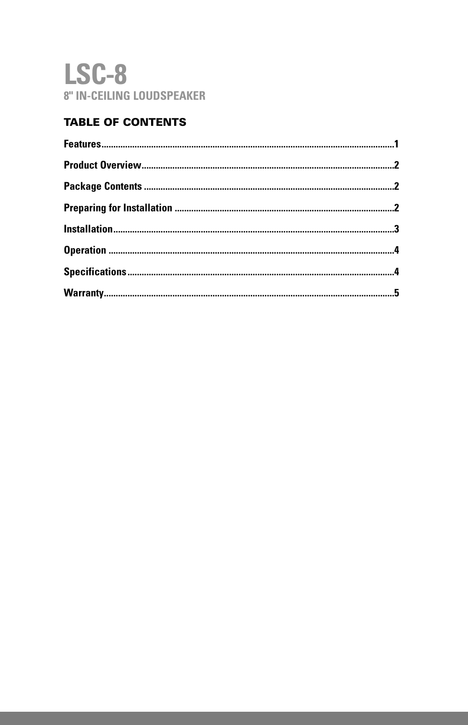 Lsc-8 | JobSite Systems LSC-8 User Manual | Page 2 / 8