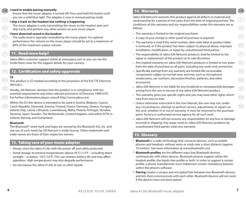 Jabra 81-00277 User Manual | Page 6 / 51