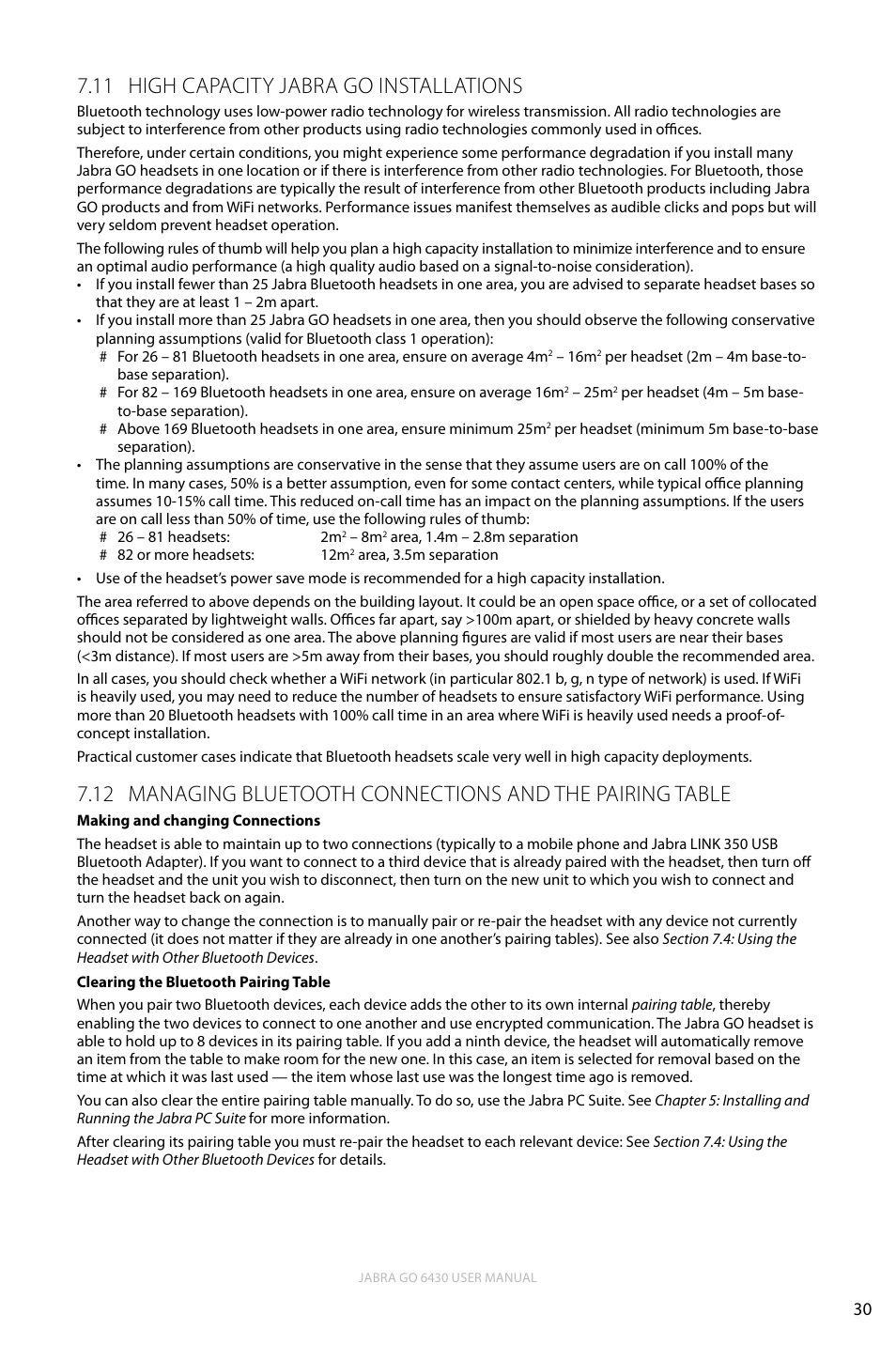 11 high capacity jabra go installations, English, High capacity jabra go installations 7.11 | Jabra GO 6430 User Manual | Page 30 / 43