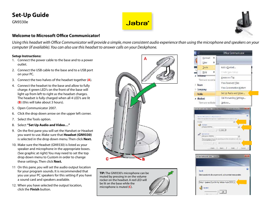 Jabra Office Communicator GN9330e User Manual | 2 pages