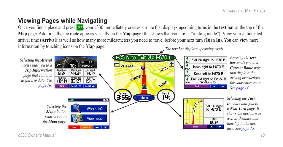 Viewing pages while navigating | Jabra c330 User Manual | Page 17 / 42