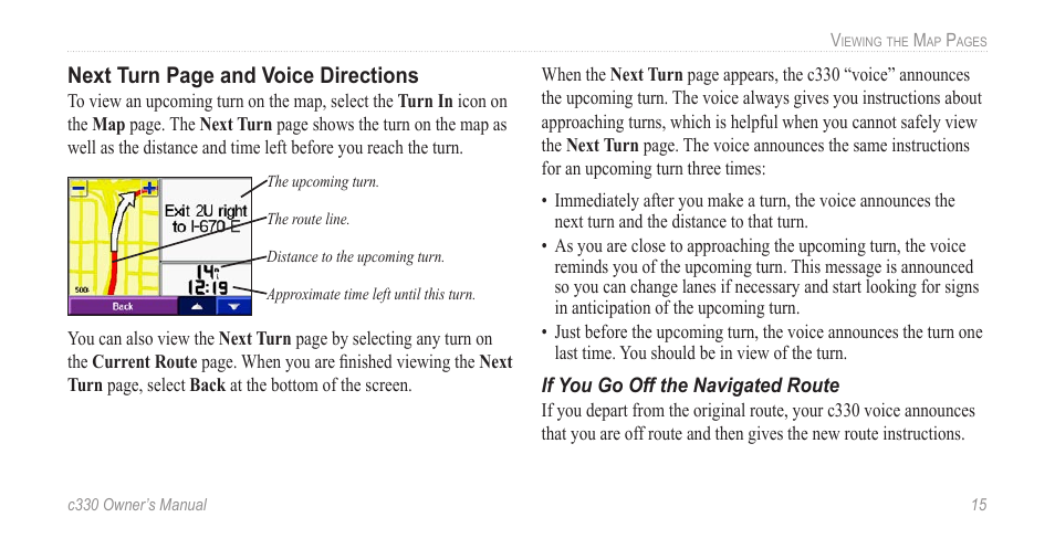 Next turn page and voice directions | Jabra c330 User Manual | Page 19 / 42