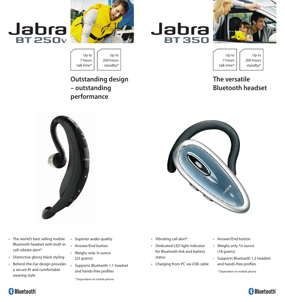 Outstanding design – outstanding performance, The versatile bluetooth headset | Jabra Portfolio User Manual | Page 4 / 10