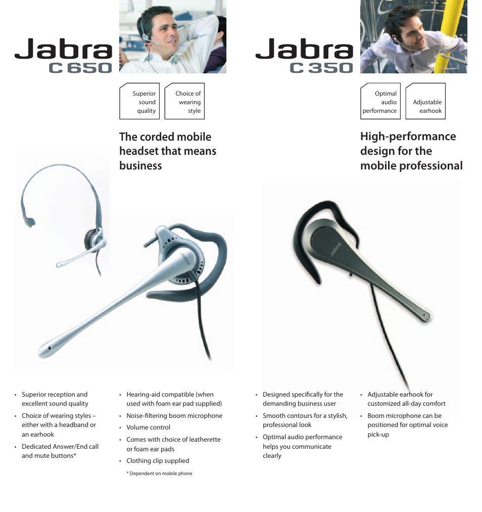 The corded mobile headset that means business | Jabra Portfolio User Manual | Page 9 / 10