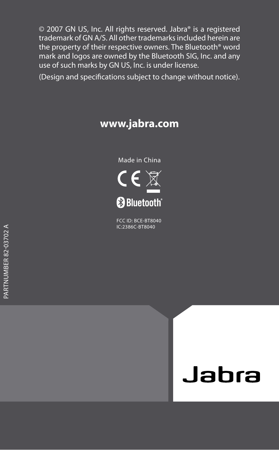 Jabra BT8040 User Manual | Page 2 / 19
