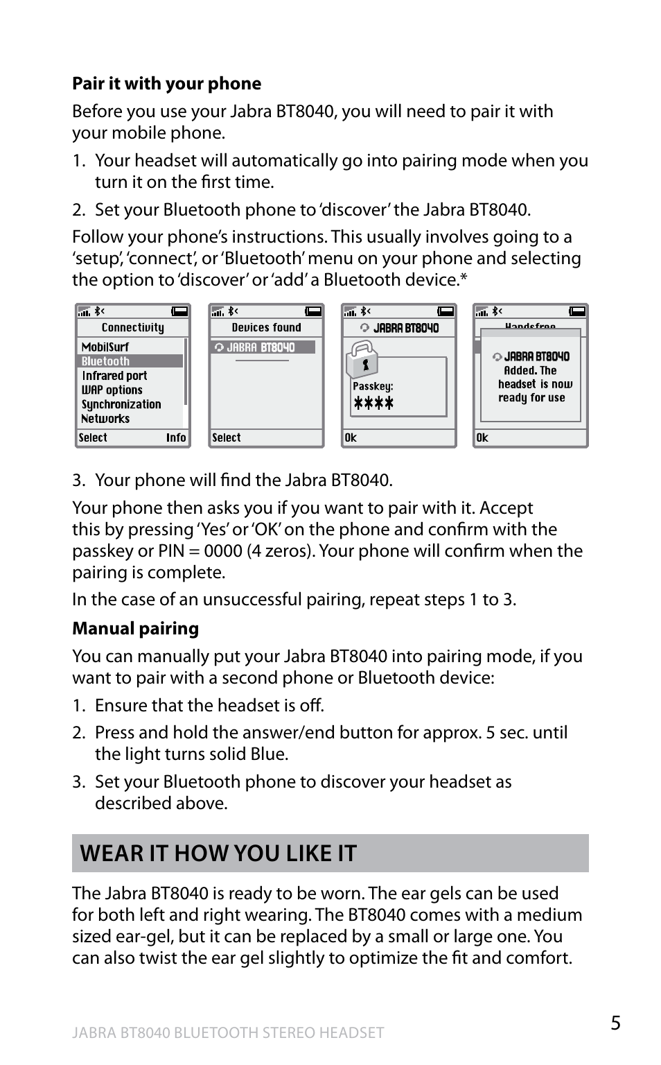 En g li sh, Wear it how you like it | Jabra BT8040 User Manual | Page 7 / 19