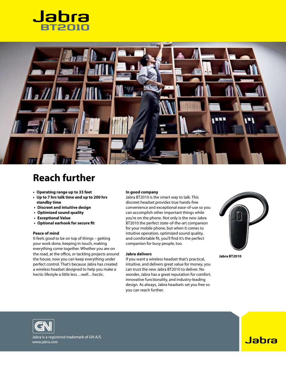 Jabra BT2010 User Manual | 2 pages