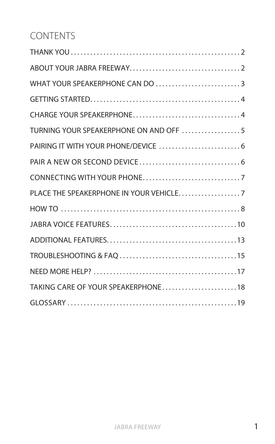 Jabra FREEWAY User Manual | Page 2 / 21