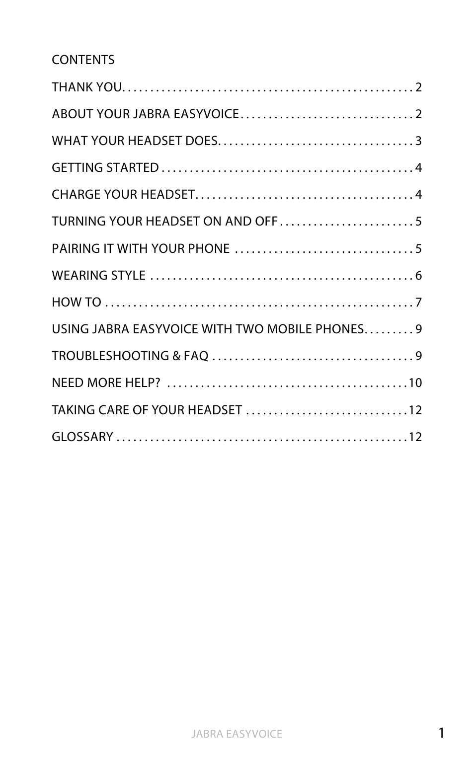 English | Jabra Easyvoice OTE4 User Manual | Page 2 / 14