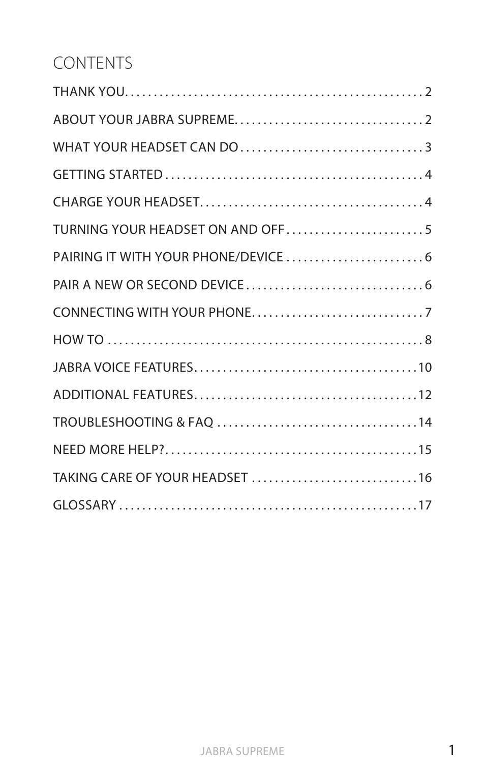 Jabra Bluetooth Headset User Manual | Page 2 / 19