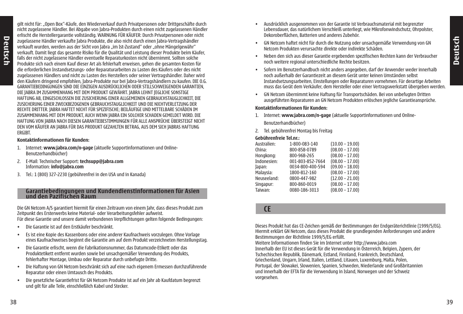 Deu ts ch | Jabra N-Gage QD User Manual | Page 22 / 51