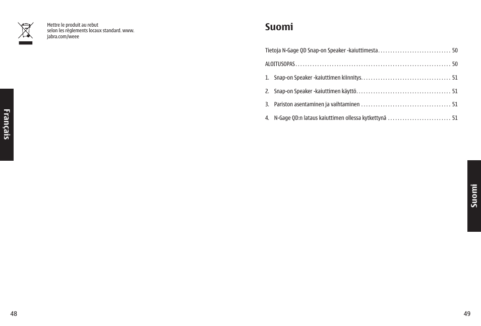 Suomi | Jabra N-Gage QD User Manual | Page 27 / 51